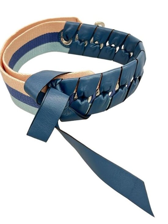 Fendi Shoulder Strap Navy Light Blue Pink Leather - Picture 2 of 5